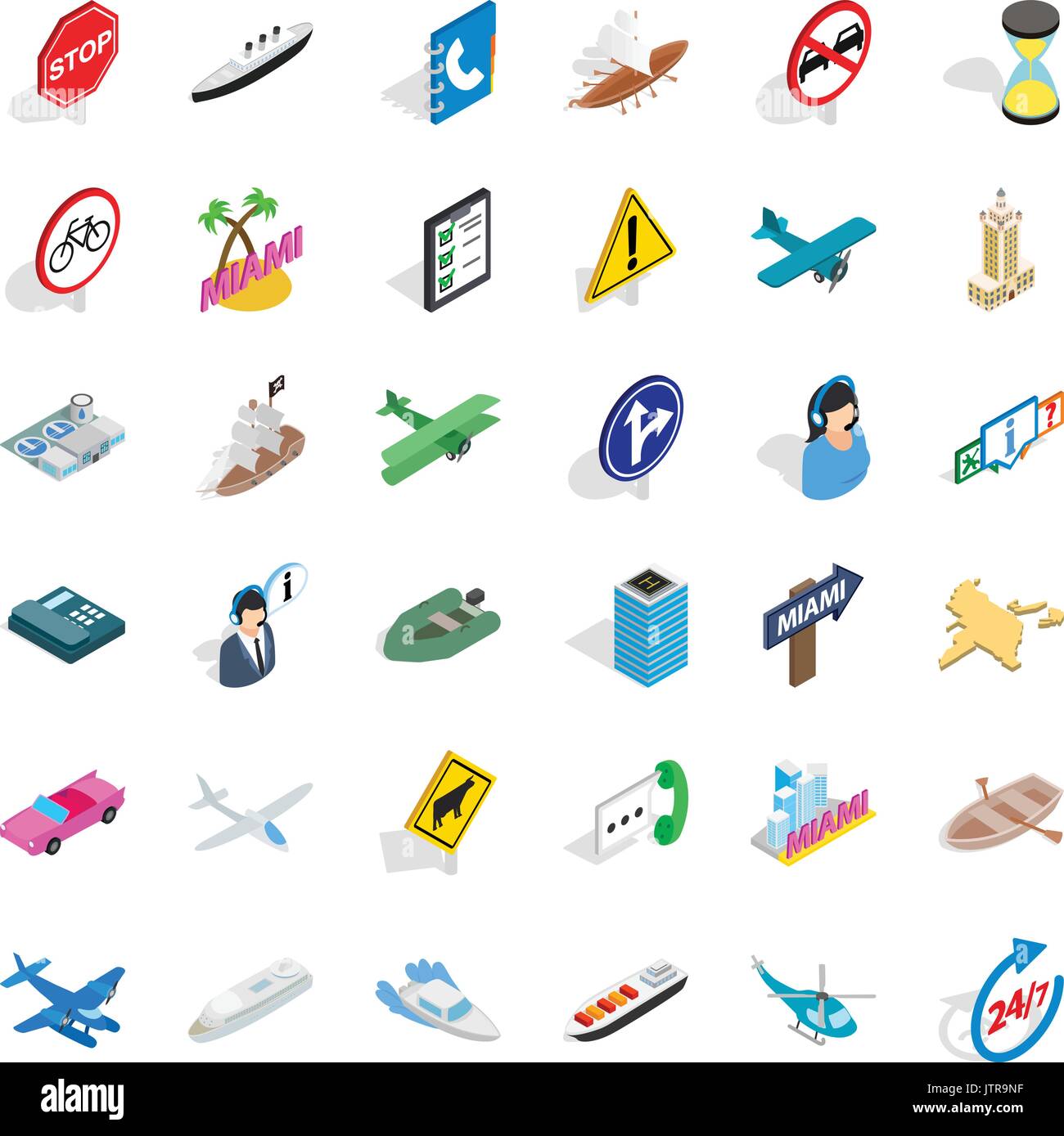 Hard traffic icons set, isometric style Stock Vector Image & Art - Alamy