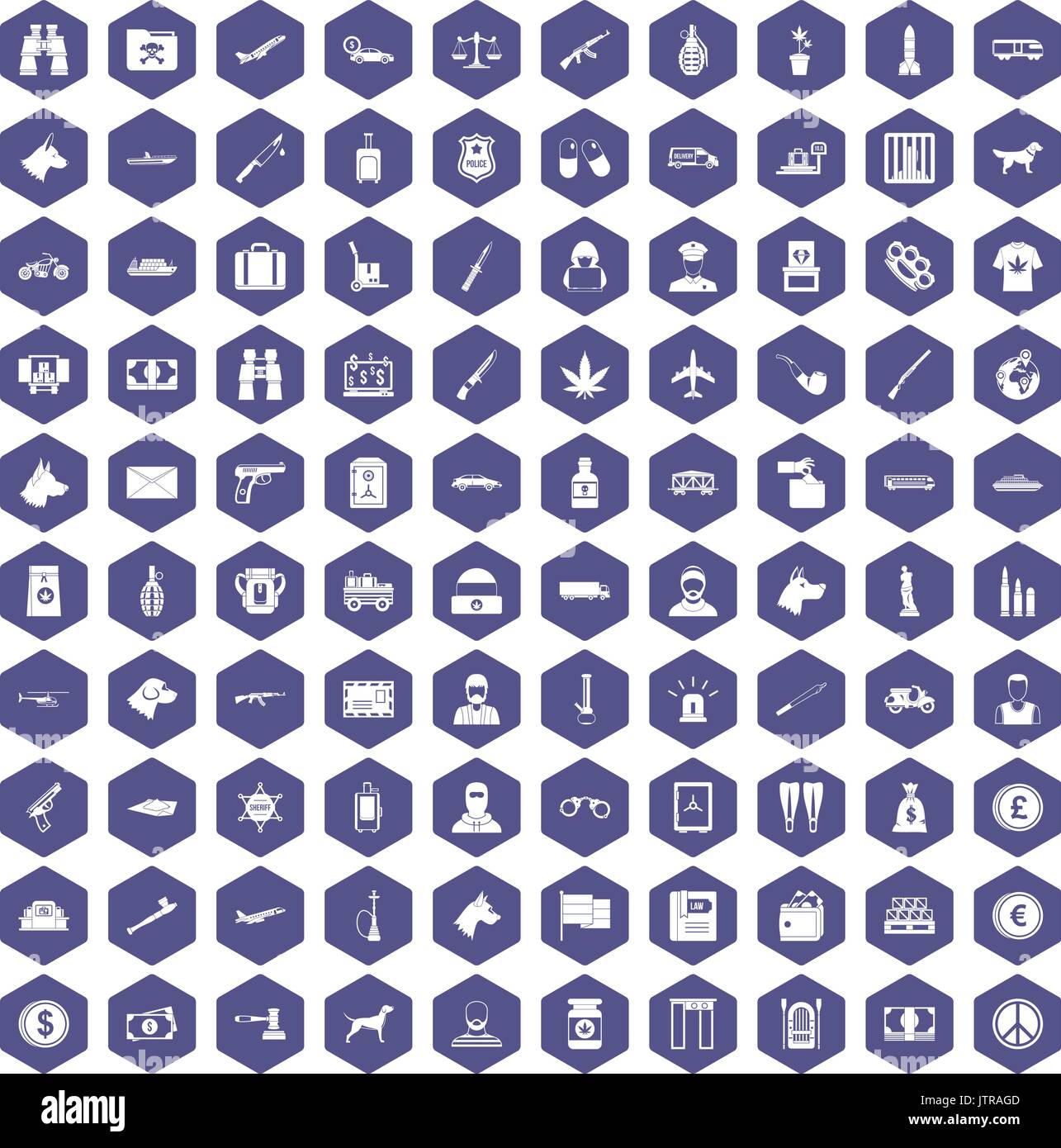 100 smuggling icons hexagon purple Stock Vector Image & Art - Alamy