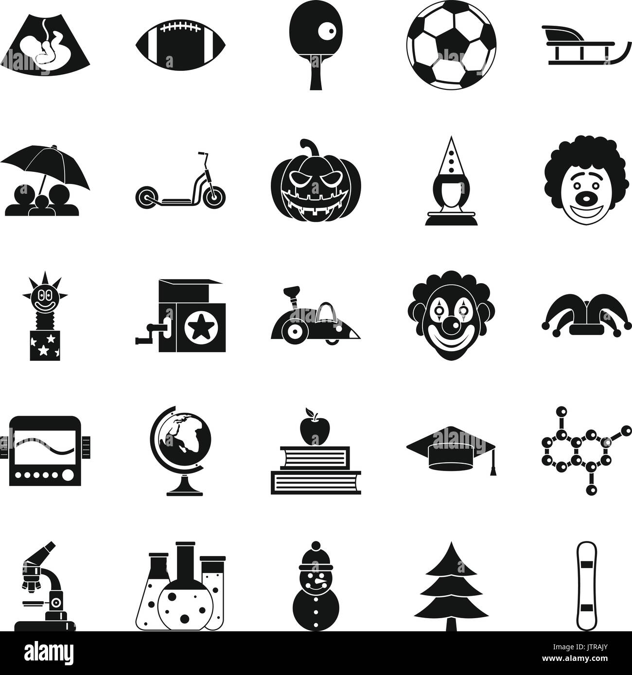 Apprentice icons set, simple style Stock Vector