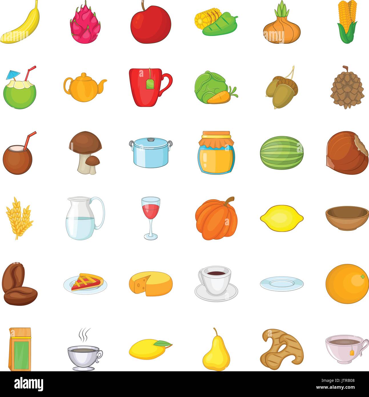 Vegetarian sale icons set, cartoon style Stock Vector Image & Art - Alamy