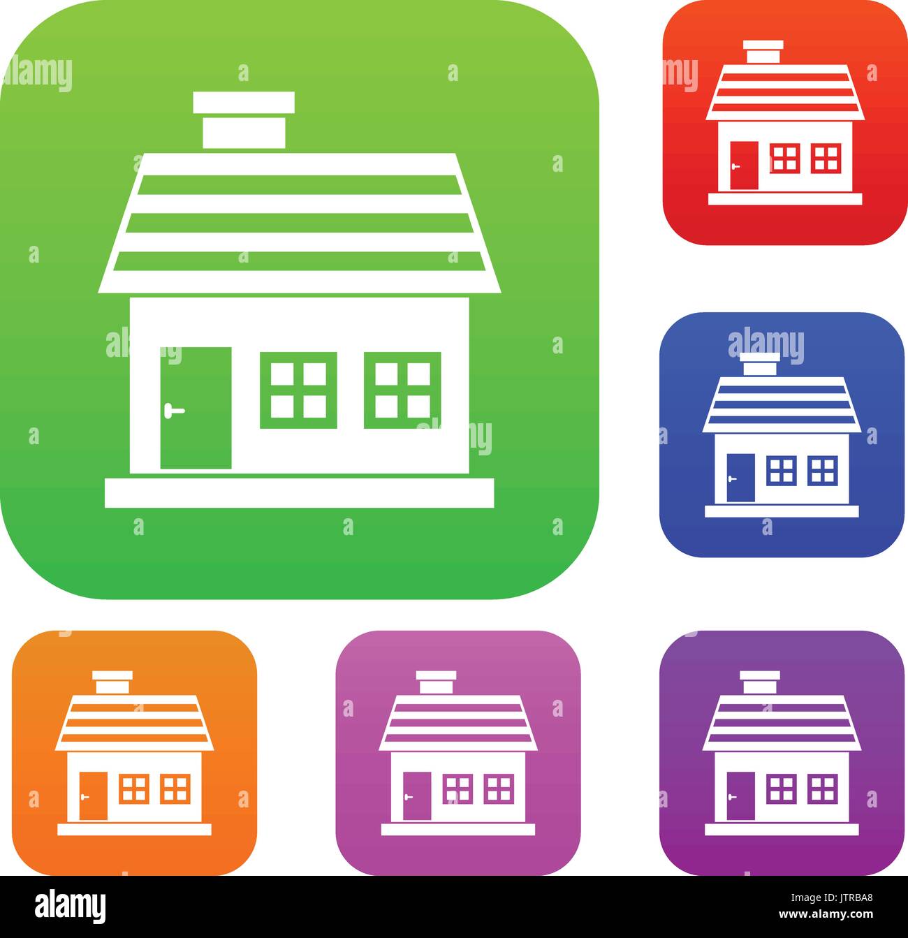 One-storey house set collection Stock Vector Image & Art - Alamy