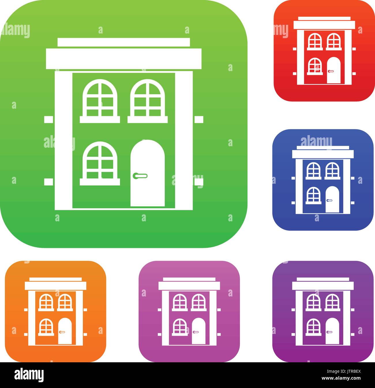 Two-storey residential house set collection Stock Vector Image & Art ...