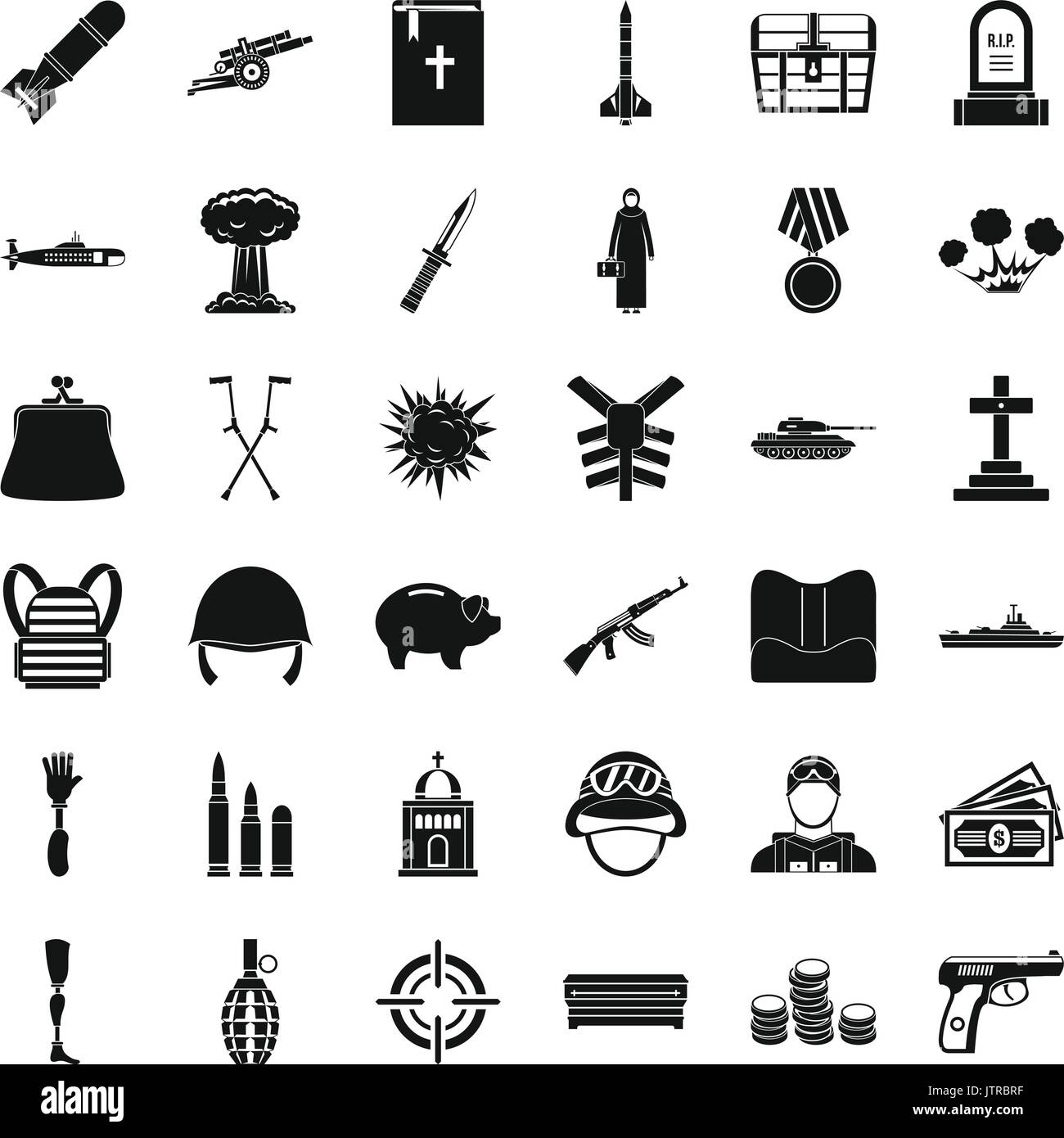 War Army Icons Set Simple Style Stock Vector Image And Art Alamy 3191