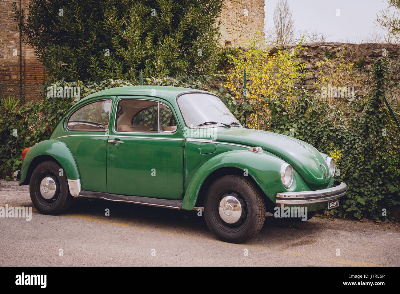 Vintage Volkswagen Beetle. Italy, 2017. Stock Photo