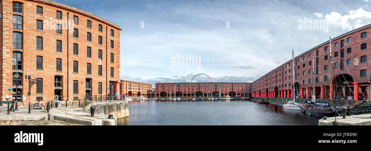 Historical Albert docks in Liverpool Stock