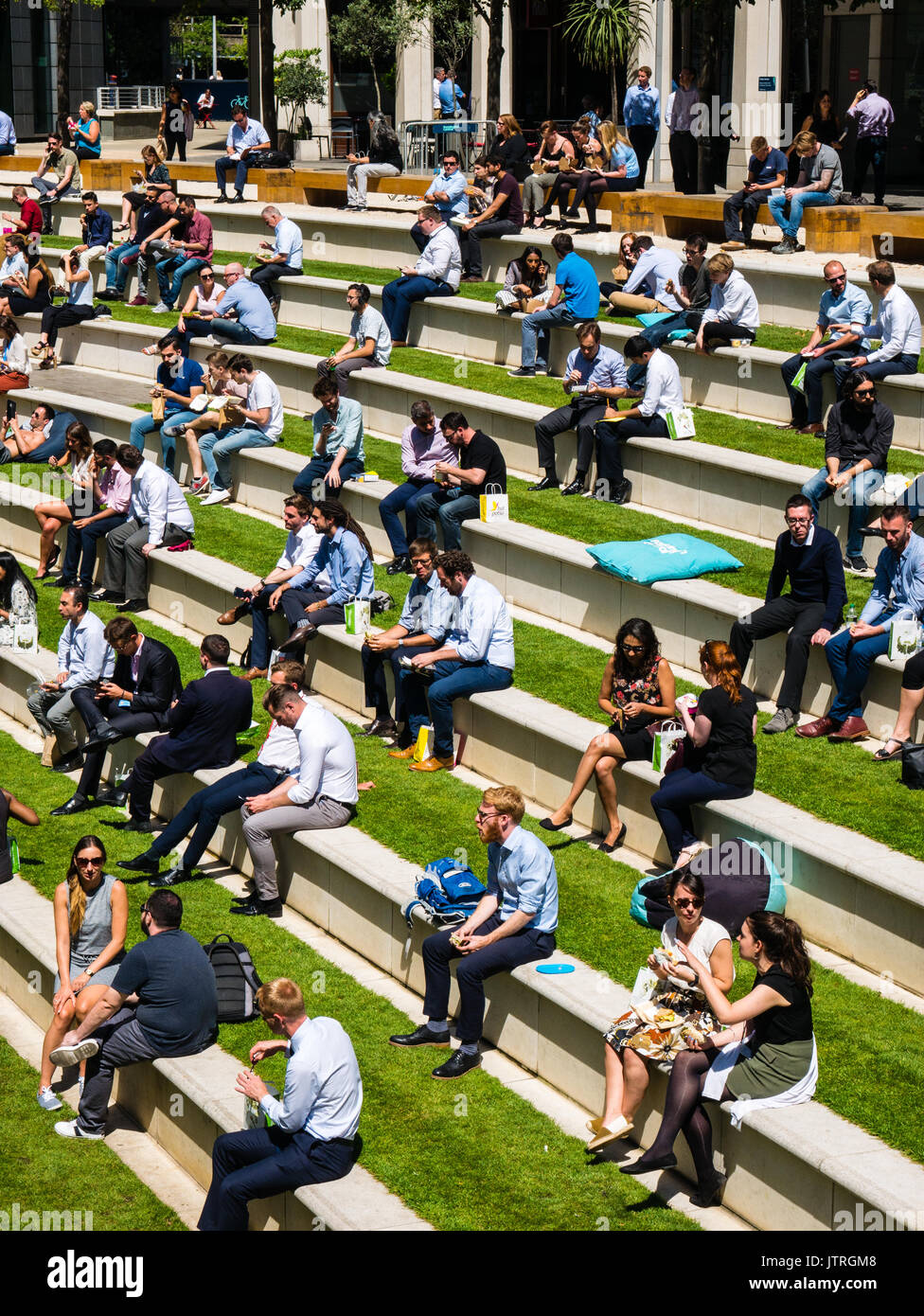 Sheldon Square Amphitheatre, Paddington Central, Paddington, City of Westminster, London Stock Photo