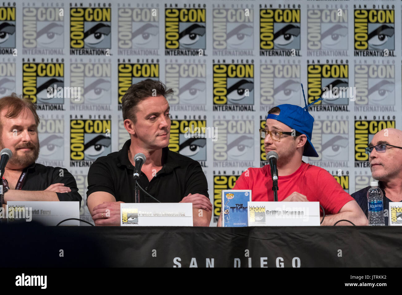 Griffin Newman And Peter Serafinowicz At The Tick Panel During Comic Stock Photo Alamy Griffin Newman And Peter Serafinowicz At The Tick Panel During Comic Stock Photo Alamy