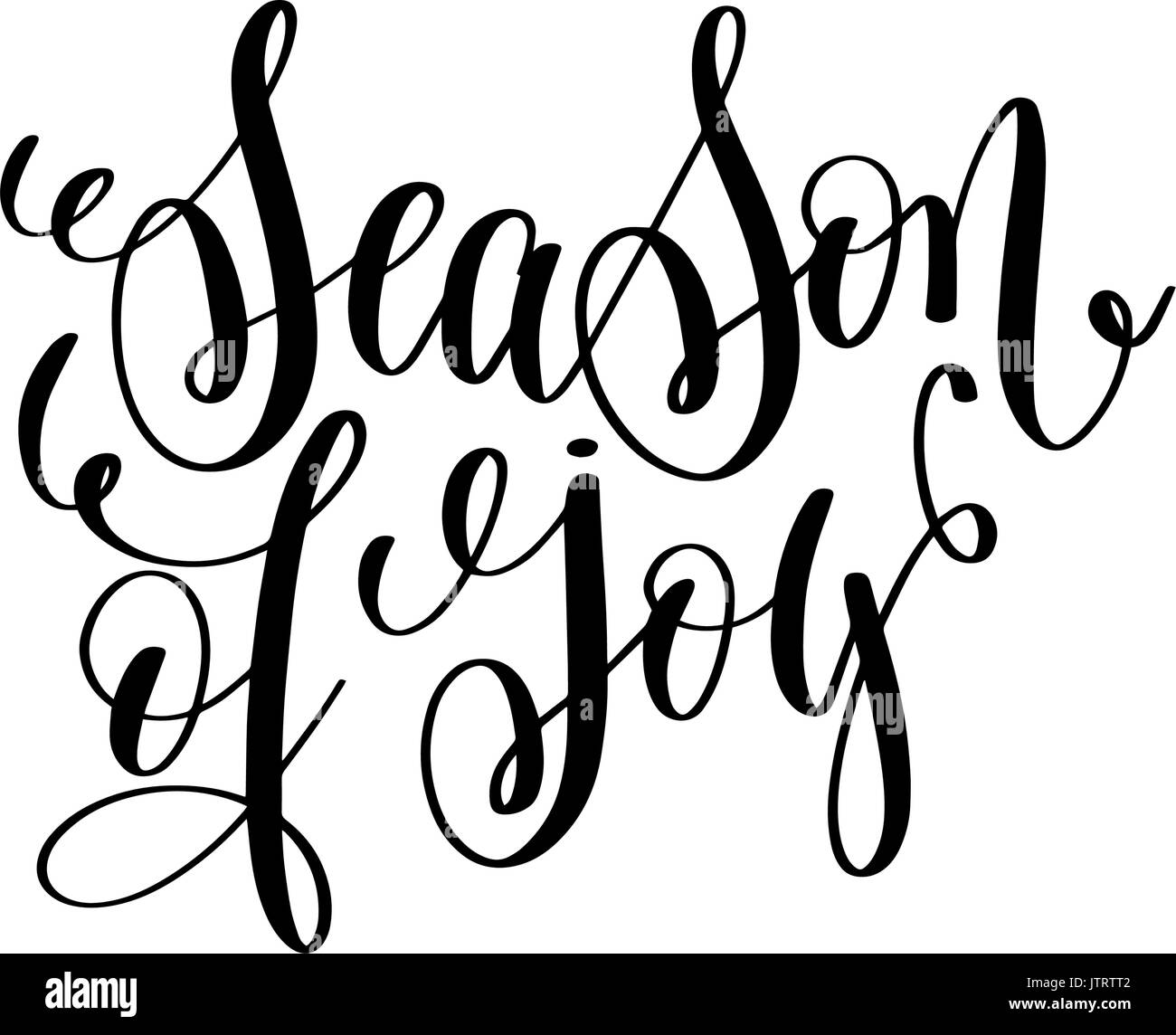 season of joy hand lettering positive quote to christmas holiday Stock Vector