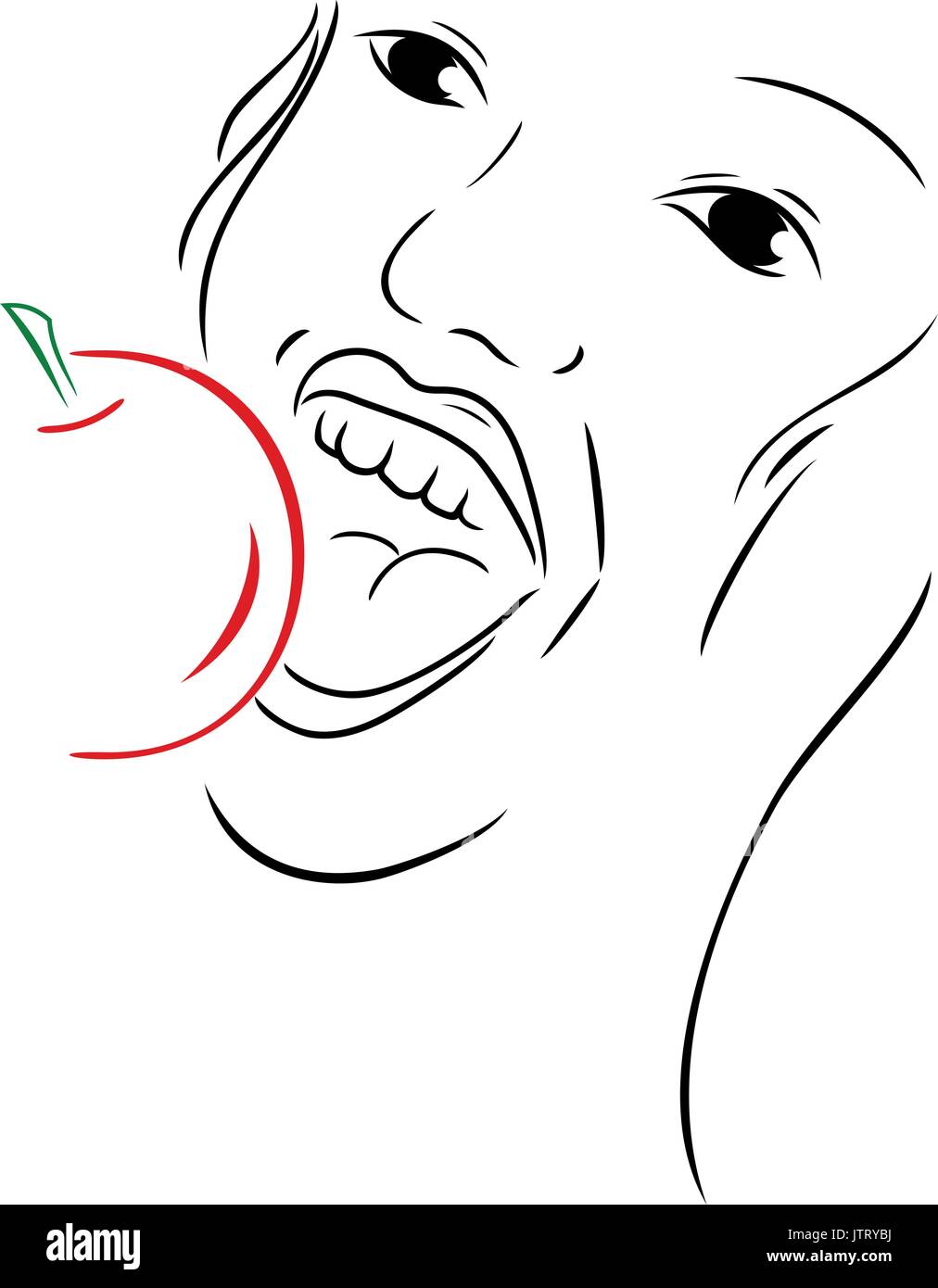 Mouth eating apple Stock Vector Images Alamy