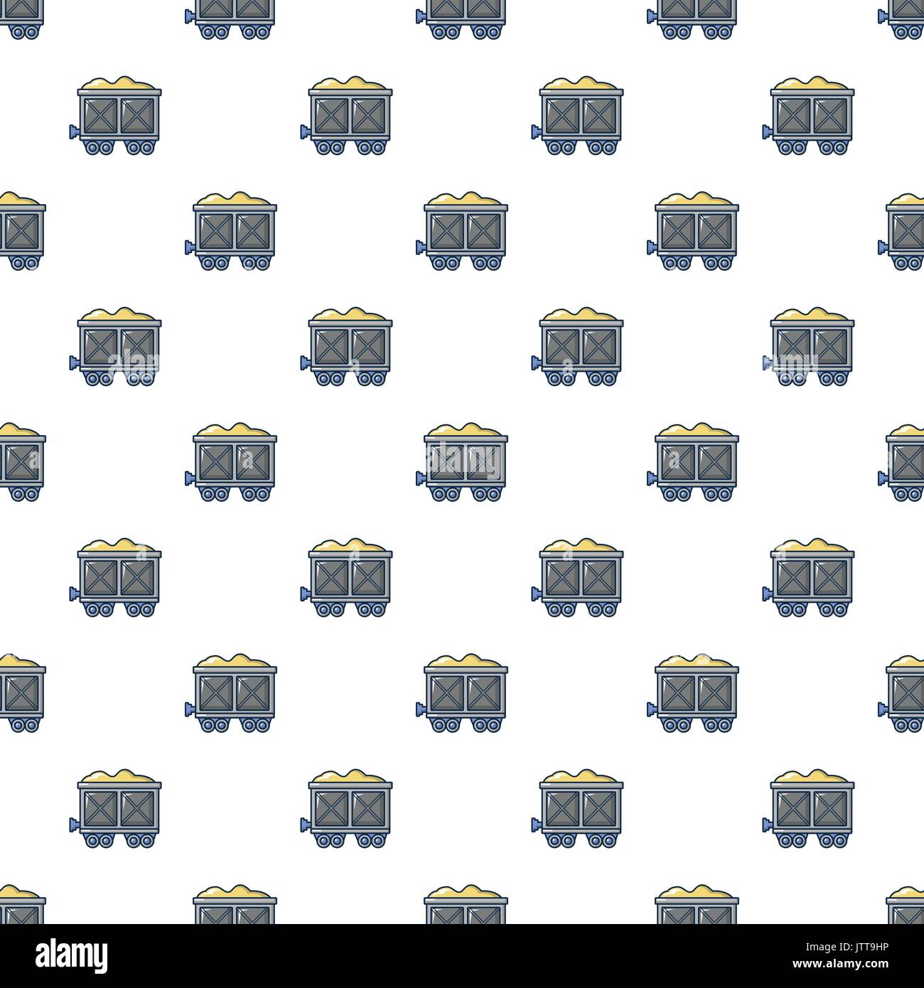 Coal trolley pattern seamless Stock Vector