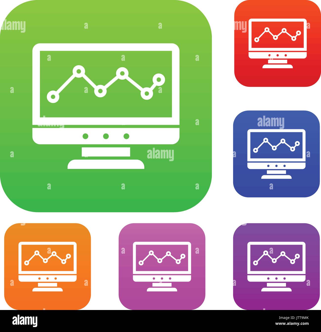 Graph in computer screen set collection Stock Vector Image & Art - Alamy