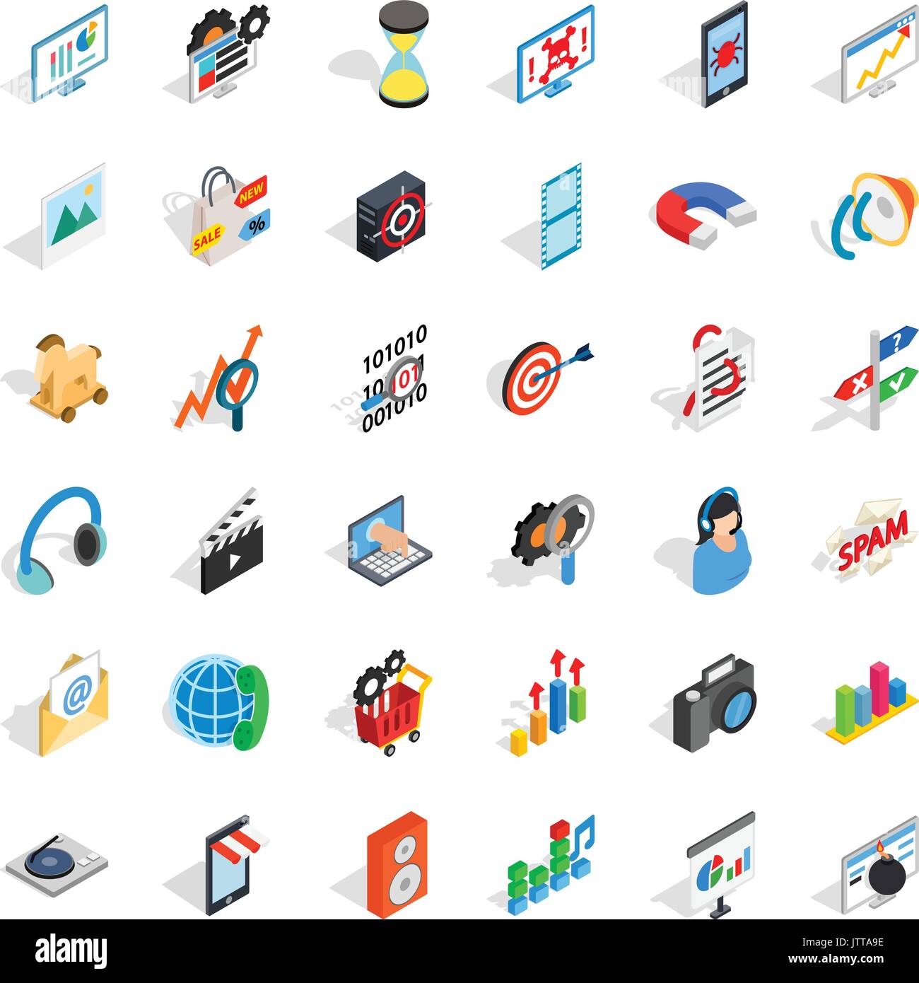  extension icons set, isometric style Stock Vector Image & Art Alamy