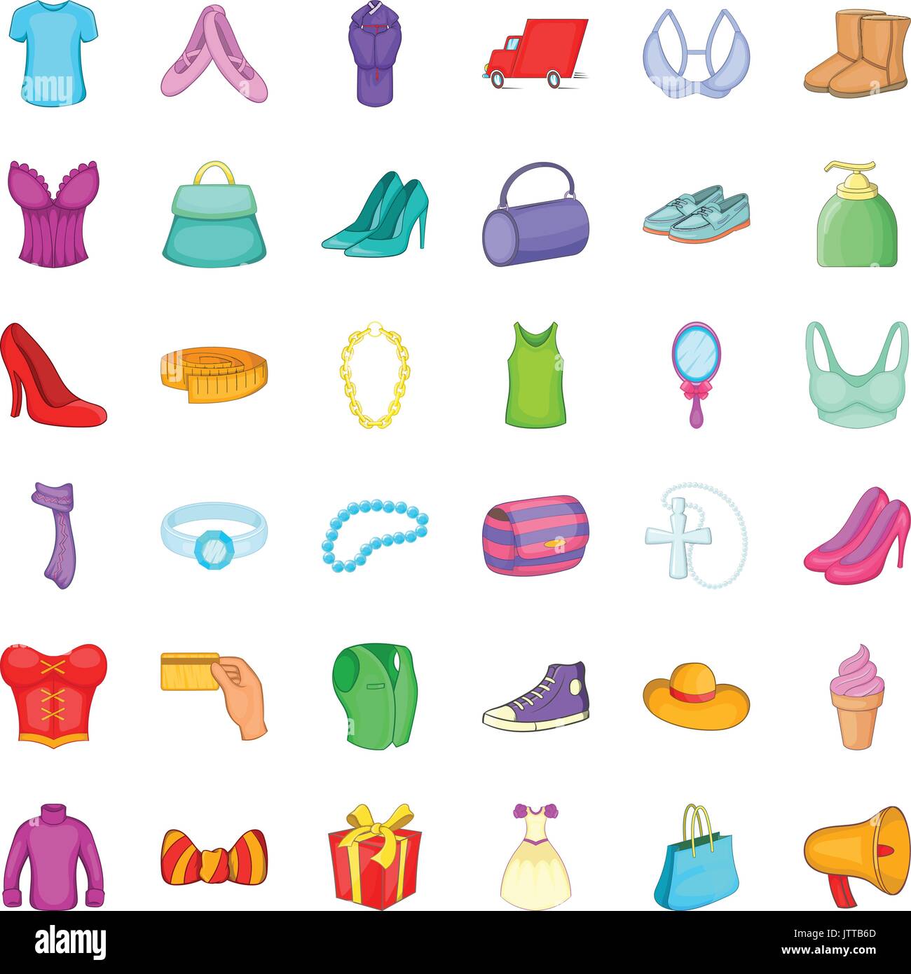 Woman cosmetics icons set, cartoon style Stock Vector Image & Art - Alamy