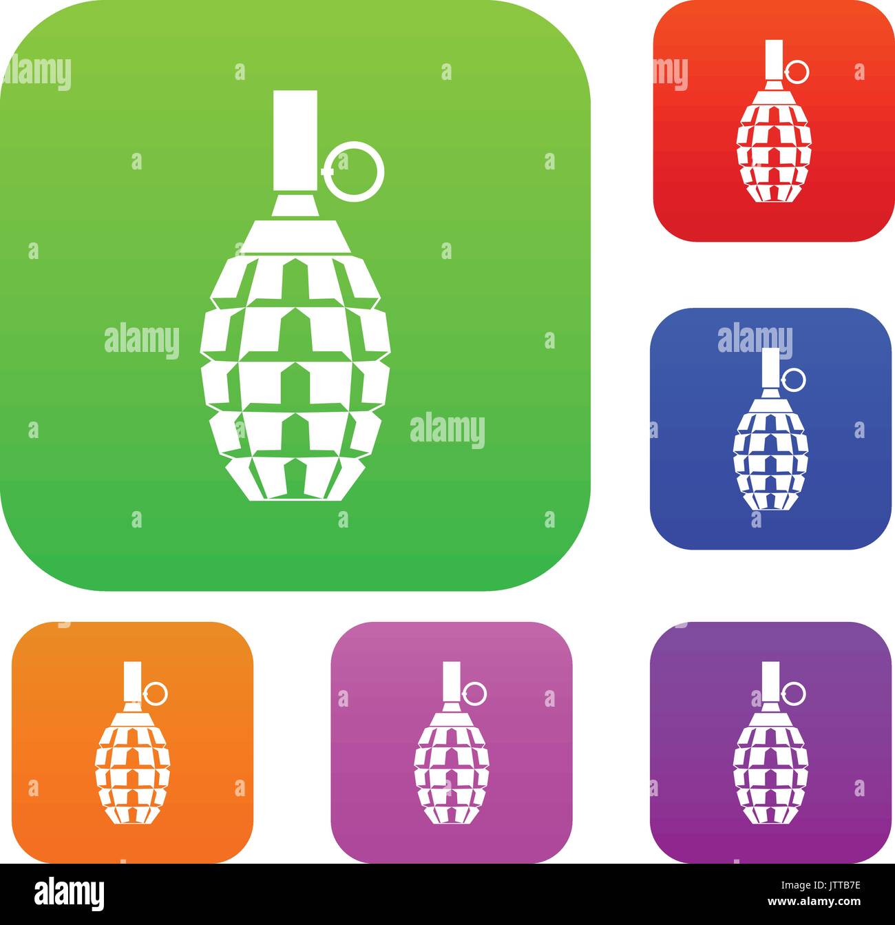 Grenade set collection Stock Vector