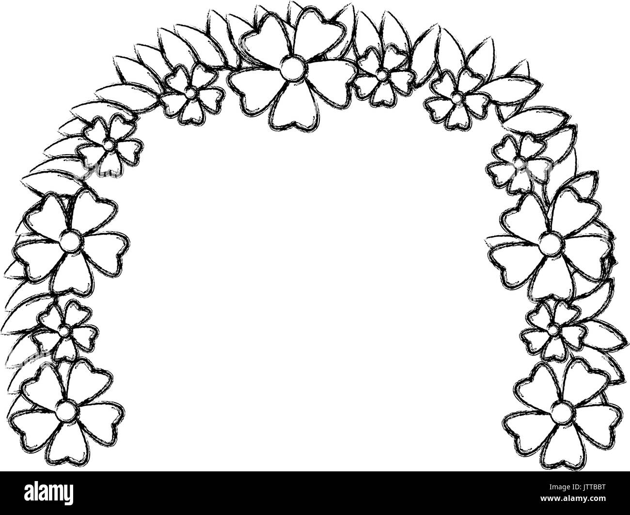 Floral Garland Black And White Stock Photos Images Alamy
