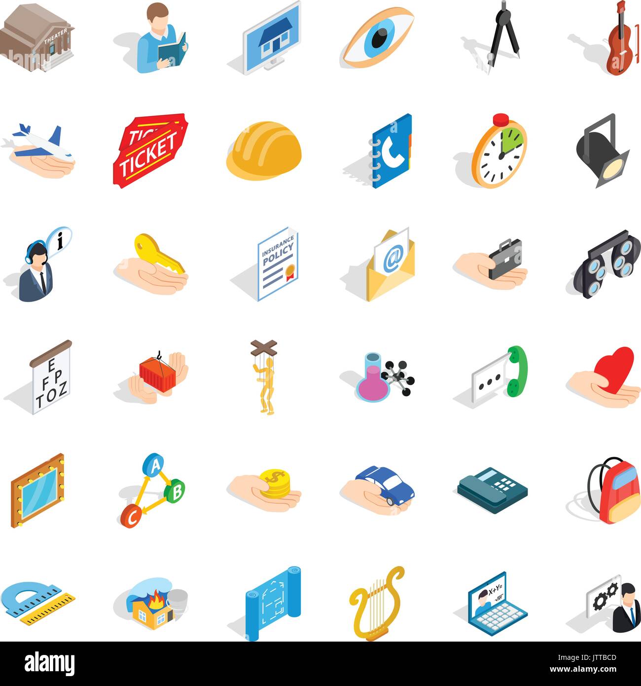 One work icons set, isometric style Stock Vector Image & Art - Alamy