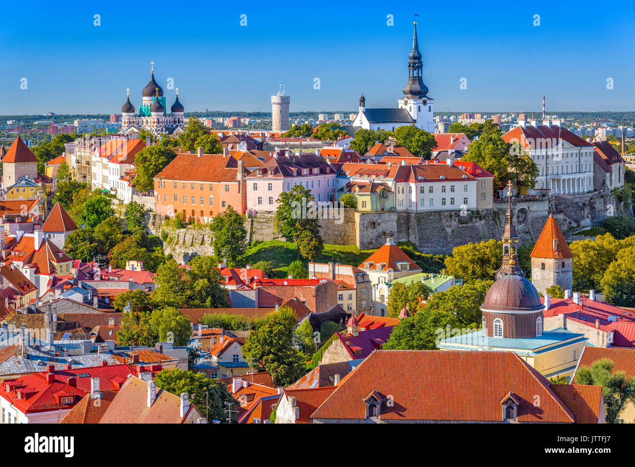 Tallinn, Estonia old city skyline. Stock Photo