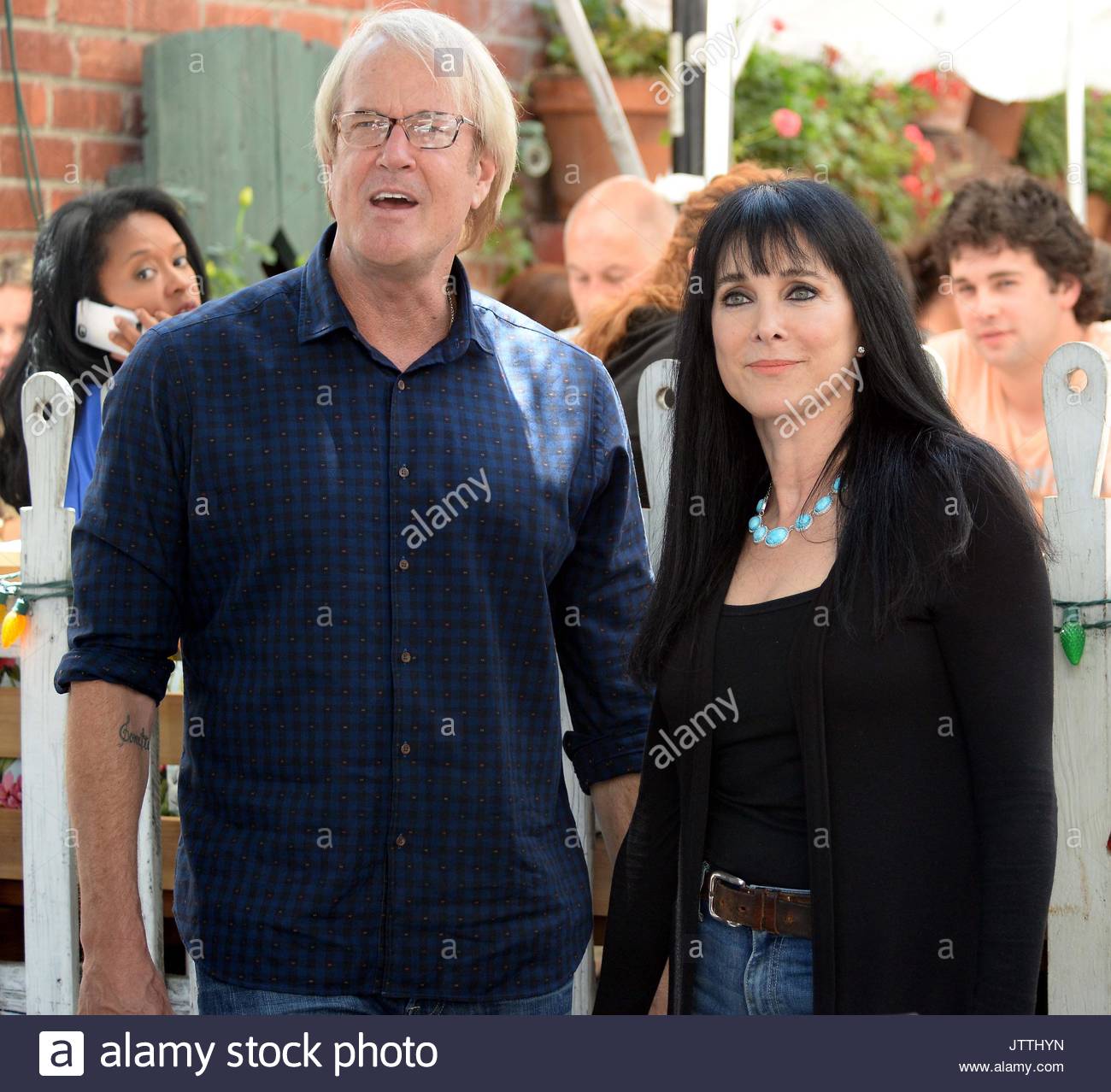 Connie Sellecca and John Tesh. Actress Connie Sellecca and her Stock 