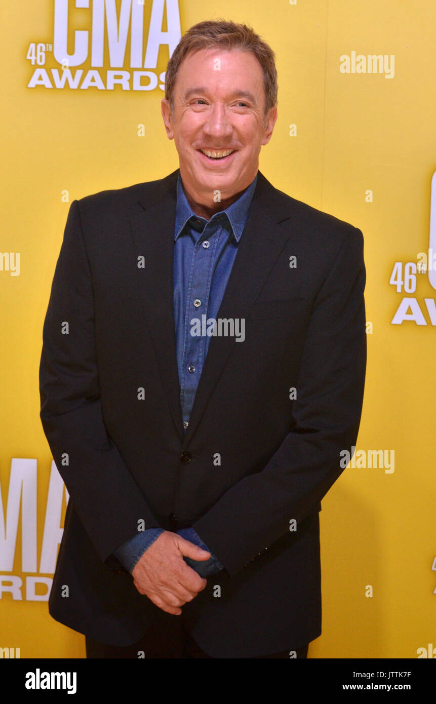 NASHVILLE, TN - NOVEMBER 1: Tim Allen on the Macy's Red Carpet at the 46th Annual CMA Awards at the Bridgestone Arena in Nashville, TN on Nov. 1, 2012. © mpi99/MediaPunch Inc. Stock Photo