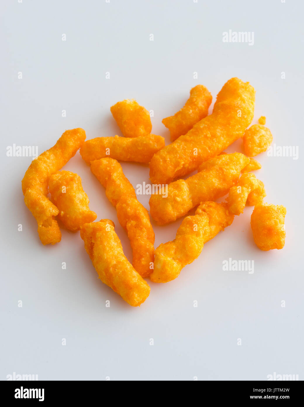 Cheezies, a brand of cheese puffs snack food made and sold in Canada by W.T. Hawkins Ltd. Stock Photo