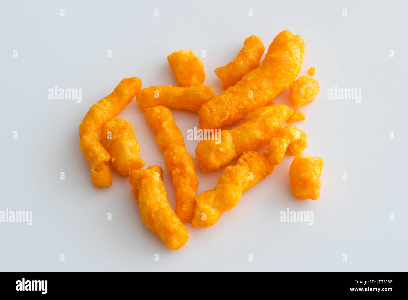 Cheezies, a brand of cheese puffs snack food made and sold in Canada by W.T. Hawkins Ltd. Stock Photo