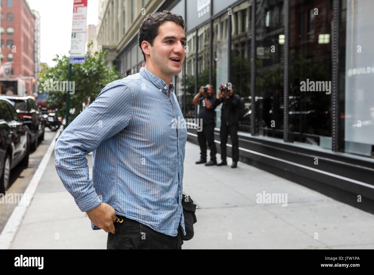 New York, Brazil. 10th Aug, 2017. Actor Ben Safdie is seen in Nolita on Manhattan Island in New York in the United States this Thursday, 10. (PHOTO: VANESSA CARVALHO/BRAZIL PHOTO PRESS) Credit: Brazil Photo Press/Alamy Live News Stock Photo