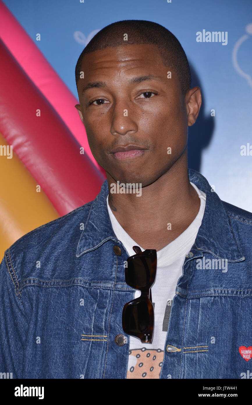 Los Angeles, CA, USA. 10th Aug, 2017. 10 August 2017 - Los Angeles, California - Pharrell Williams. Premiere of Netflix's ''True and The Rainbow'' held at Pacific Theaters at The Grove in Los Angeles. Photo Credit: Birdie Thompson/AdMedia Credit: Birdie Thompson/AdMedia/ZUMA Wire/Alamy Live News Stock Photo