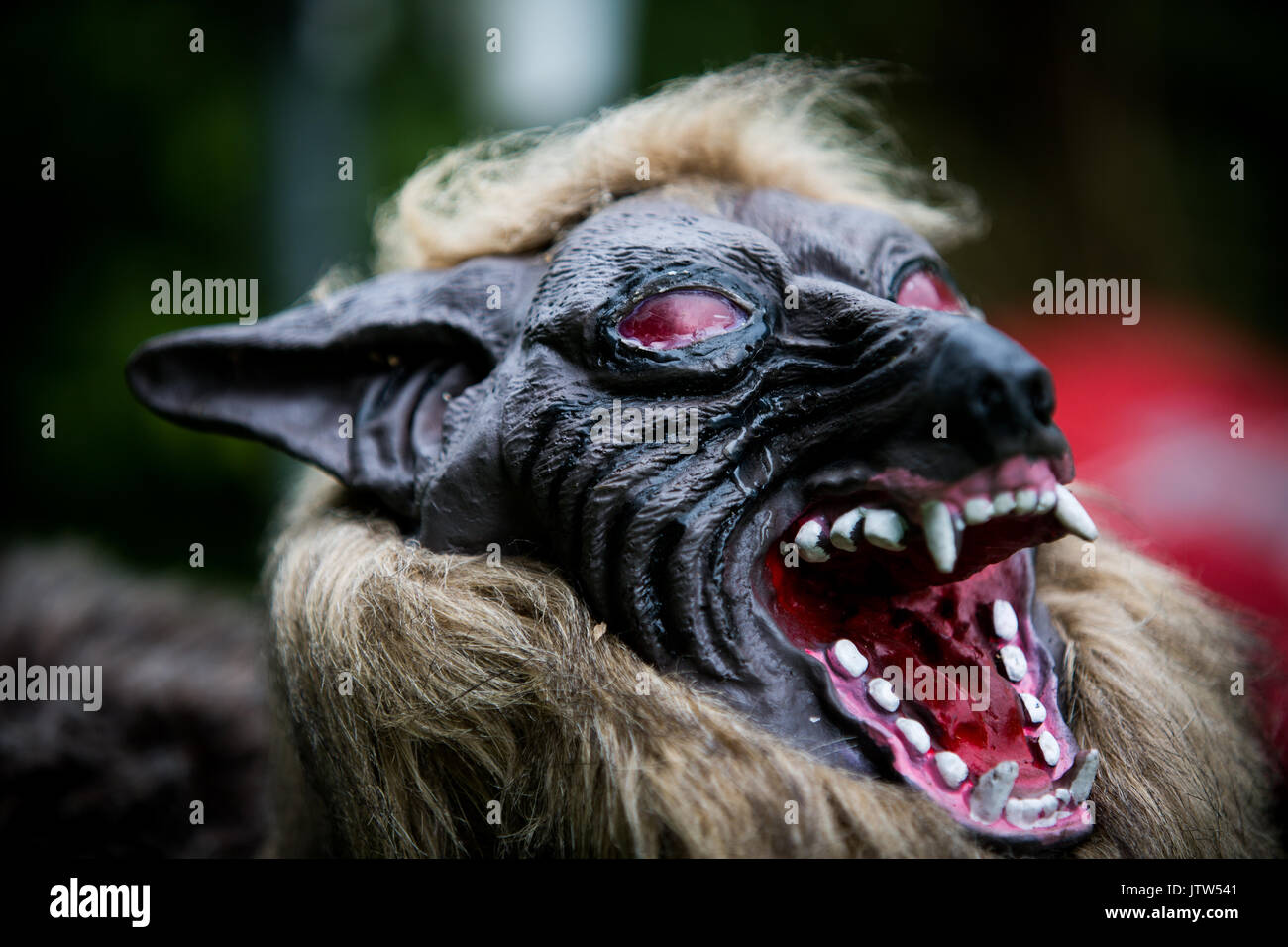 CHIBA, JAPAN - AUGUST 10: A robot named 'Super Monster Wolf' a solar powered robot designed to scare away wild animals from farmer crops is seen in the rice field in Kisarazu, southwestern Chiba Prefecture, Japan on August 10, 2017. Credit: Richard Atrero de Guzman/AFLO/Alamy Live News Stock Photo