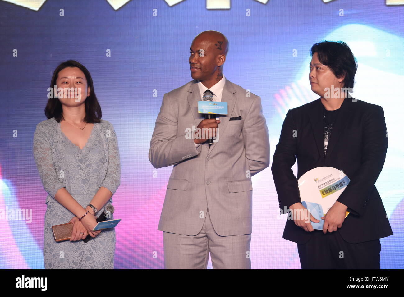 Beijing, Beijing, China. 10th Aug, 2017. Beijing, CHINA-August 10 2017:(EDITORIAL USE ONLY. CHINA OUT) American professional basketball player Stephon Marbury's movie 'IÂ¡Â¯m Stephon Marbury' wins award at the 13th Beijing International Sports Week in Beijing. Credit: SIPA Asia/ZUMA Wire/Alamy Live News Stock Photo