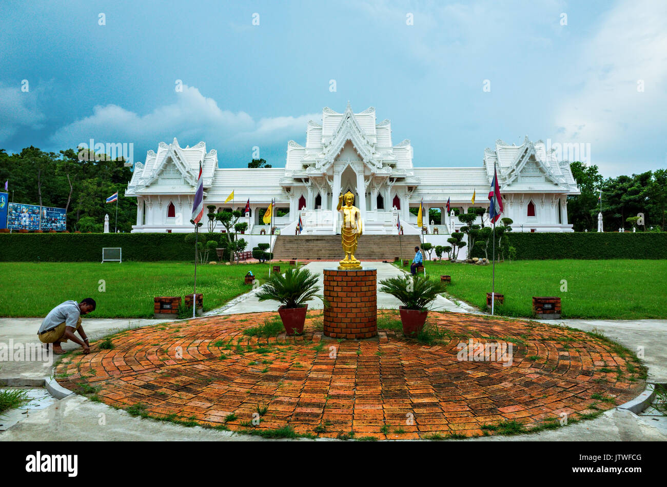 the royal thai monastery built by Thailand, Lumbini sacred garden, Nepal Stock Photo