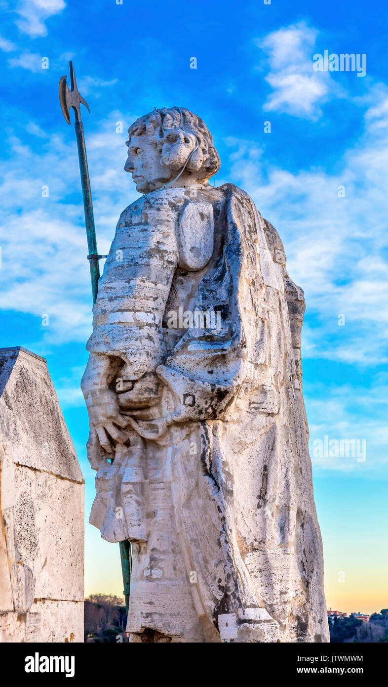 Saint Matthew Axe Statue Saint Peter's Roof Vatican Rome Italy. Christ
