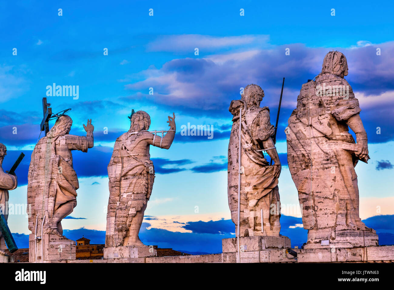 Christ Disciples Statue Saint Peter's Roof Vatican Rome Italy. Christ ...