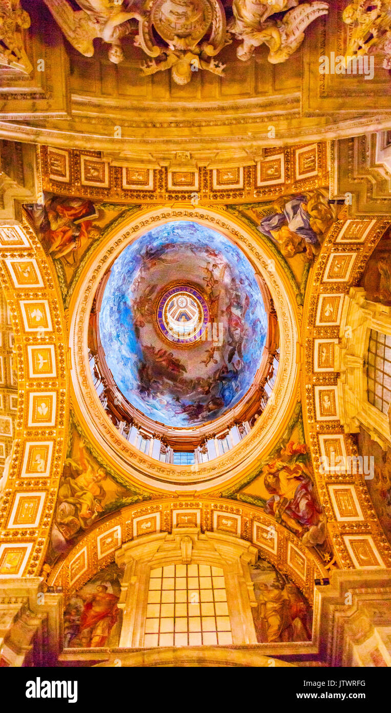 Small Dome Saint Peter's Basilica Vatican Rome Italy.  Built in 1600s Stock Photo