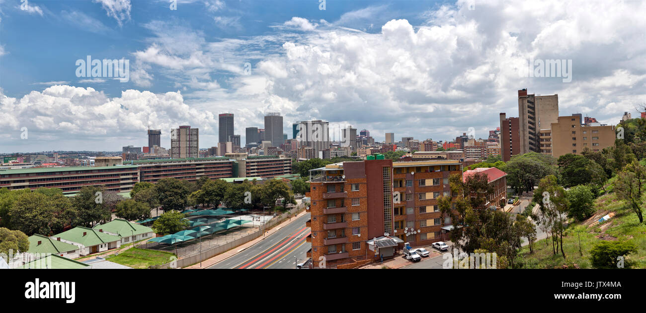 View of downtown Johannesburg from Hillbrow. Stock Photo