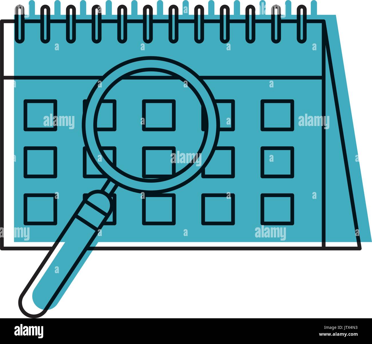 calendar reminder with magnifying glass Stock Vector Image & Art - Alamy