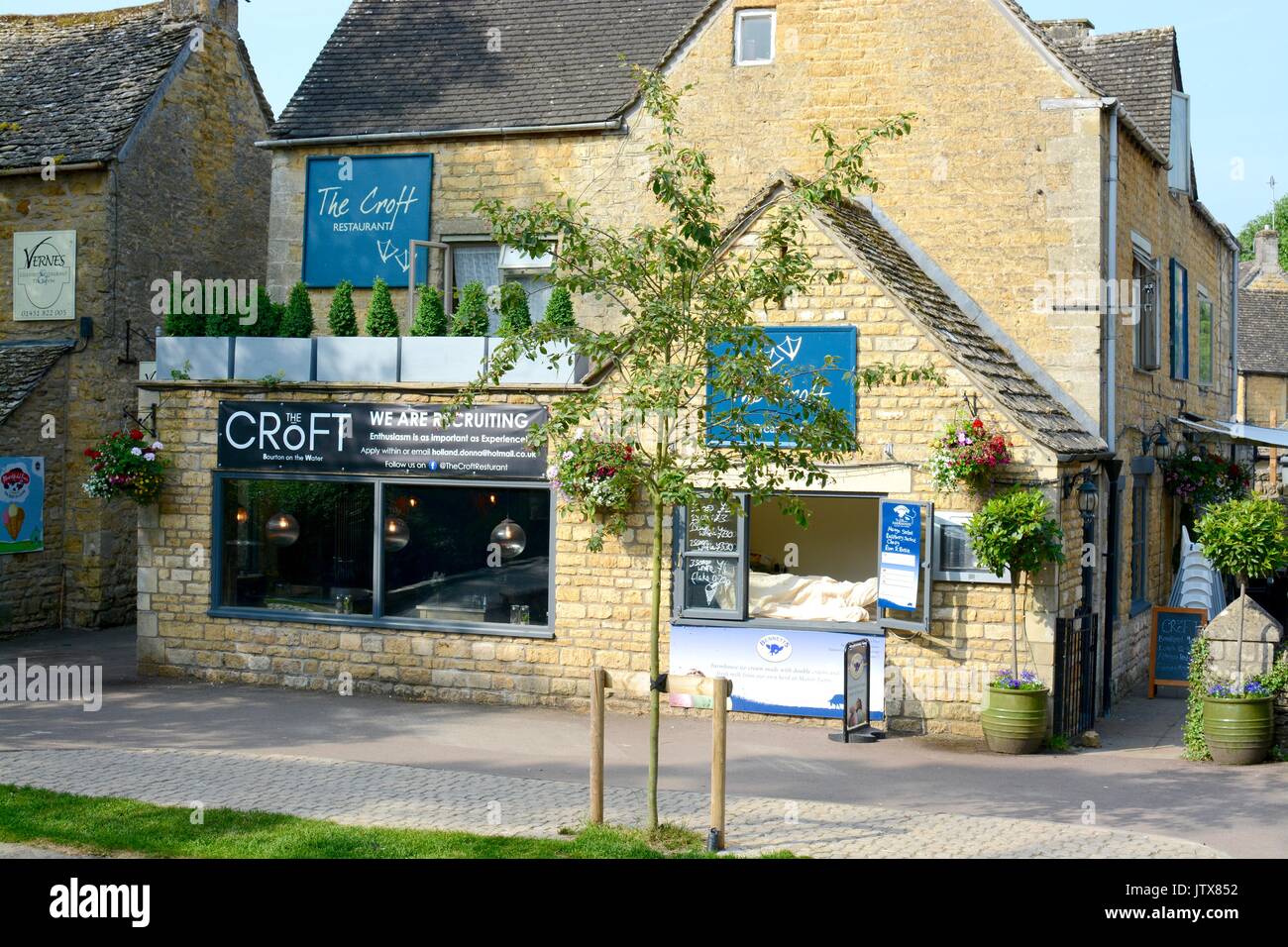 The Croft restaurant in the cotswold village of Bourton-on-the-Water, Gloucestershire,England, UK Stock Photo