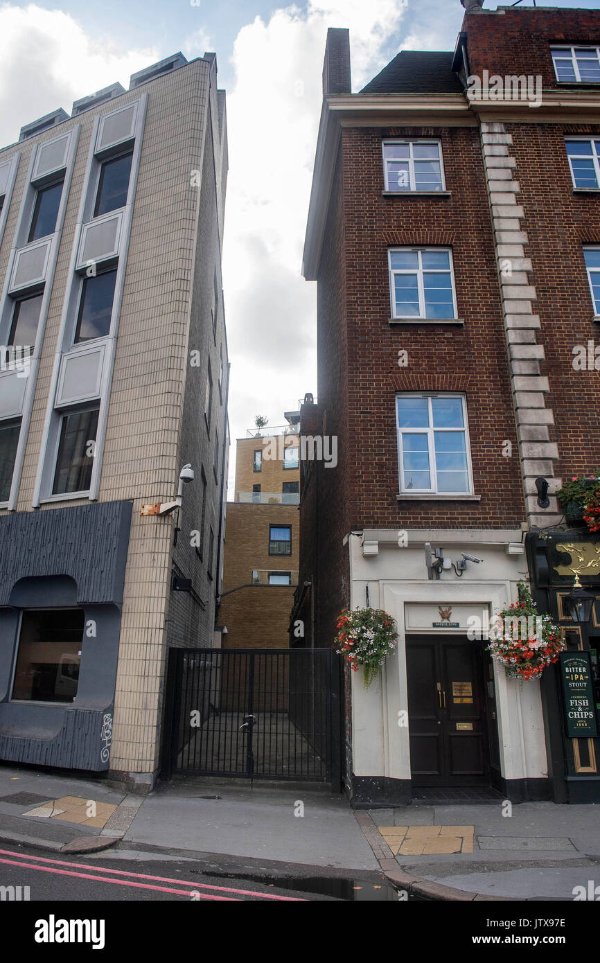 The 3metre gap between two buildings on Euston Road in central London
