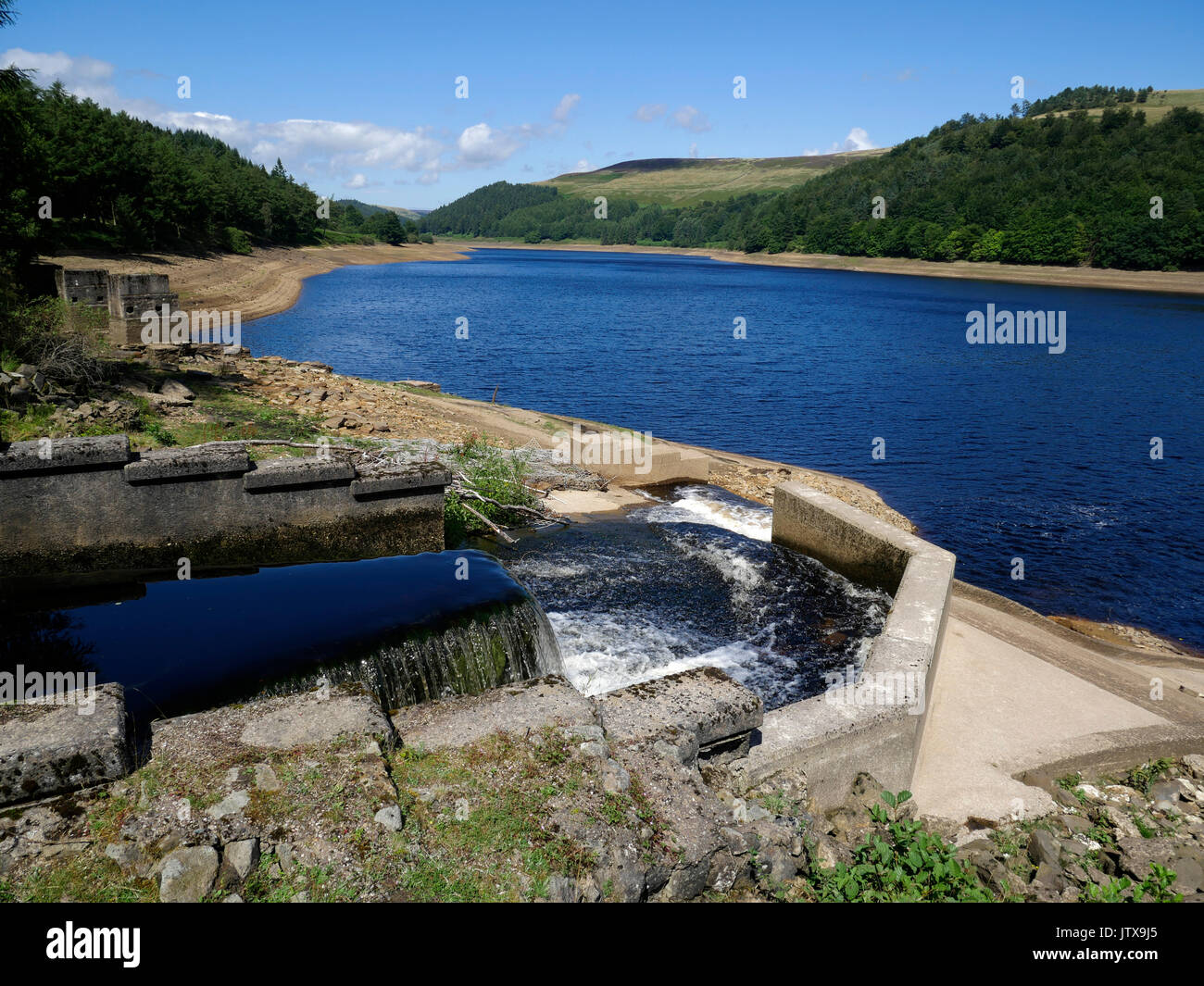 Howden and Derwent  reservoirs in Derbyshire Peak District England Stock Photo