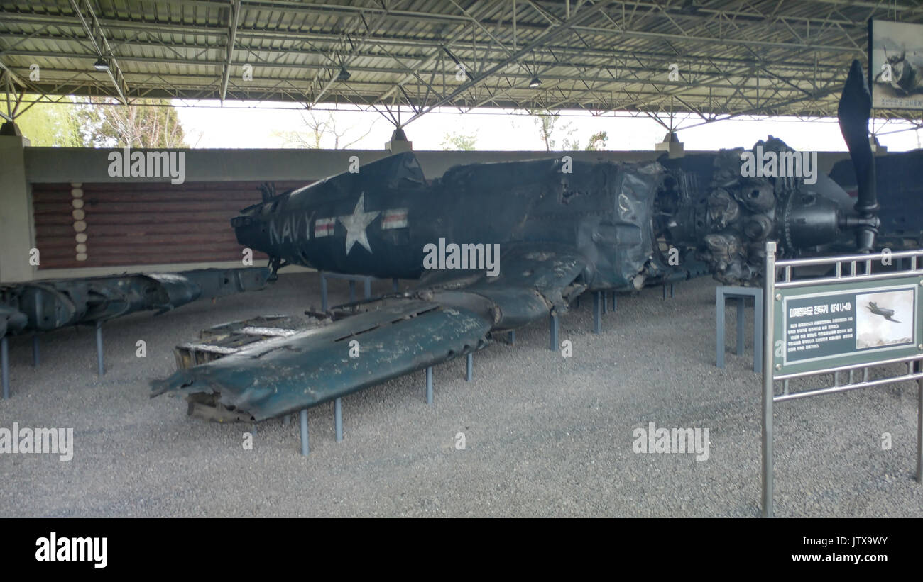 A downed American plane from the Korean War / REVEALING IMAGES from the autocratic state of North Korea have helped shed light on the secretive regime Stock Photo