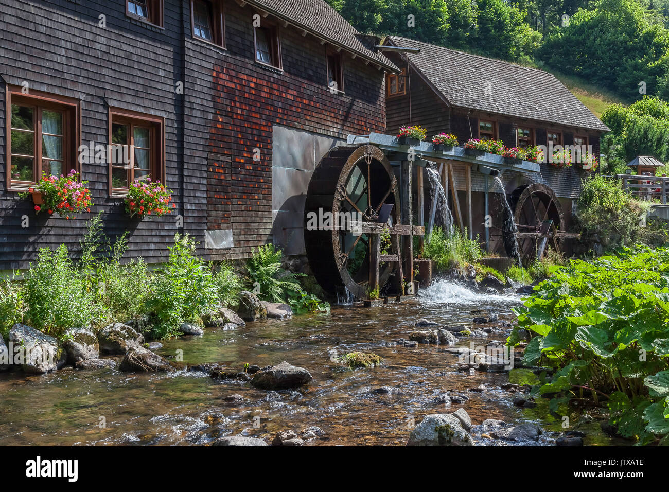 Famous Watermill Hexenlochmuehle in Black Forest Stock Photo
