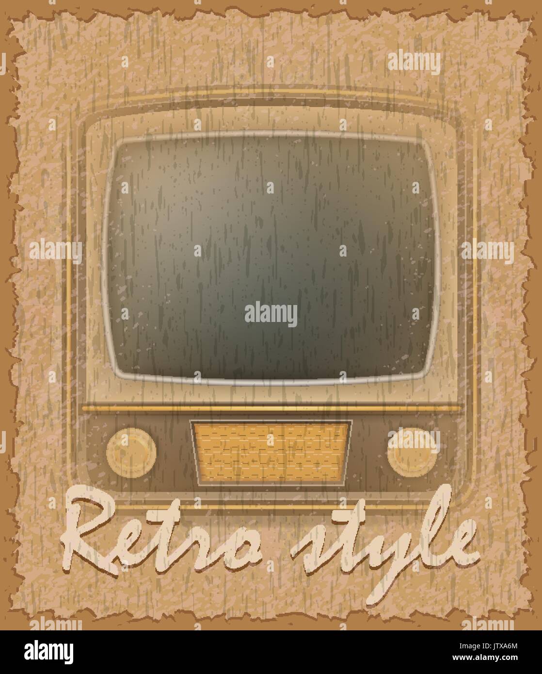 retro style poster old tv stock vector illustration Stock Vector Image ...
