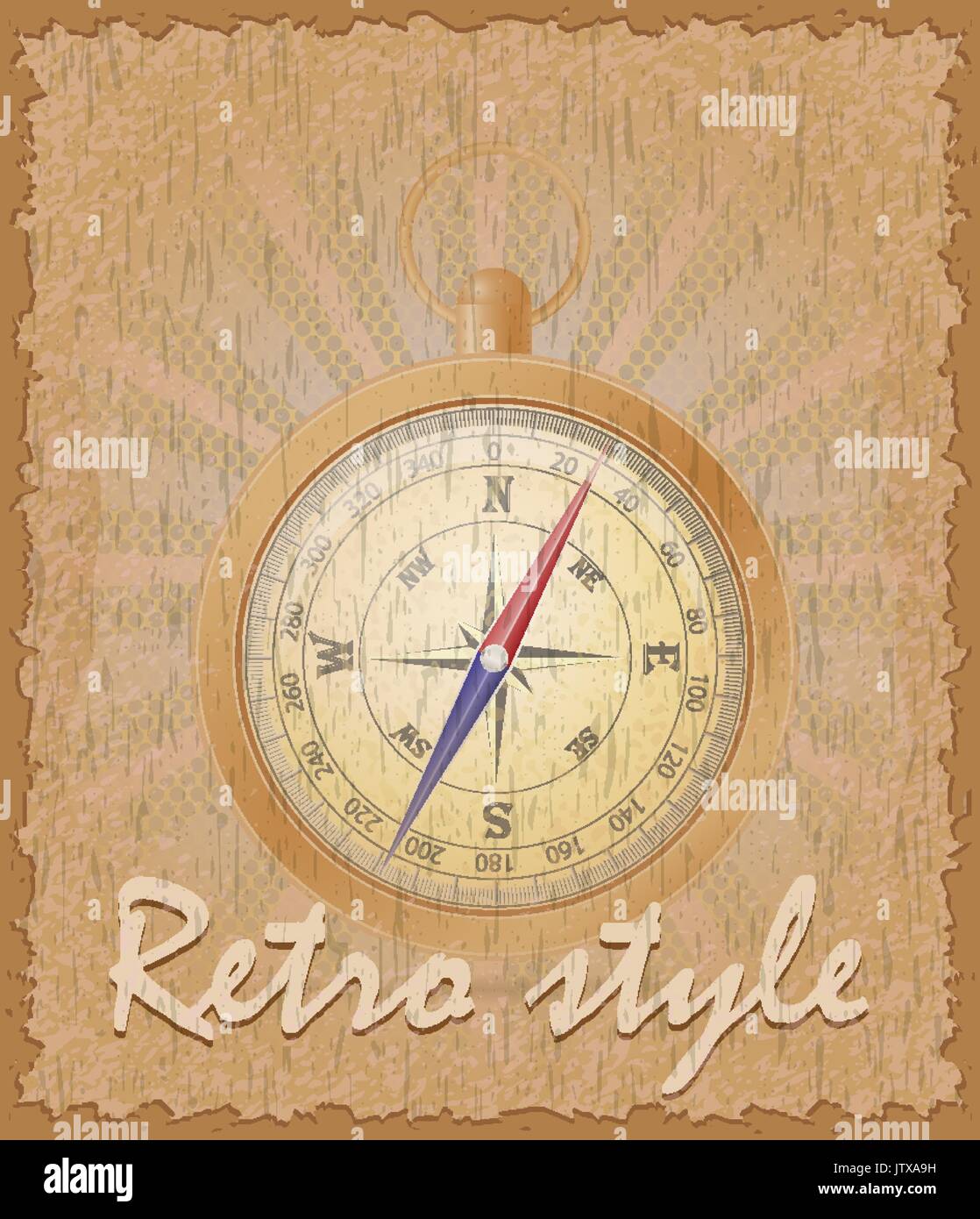 retro style poster old compass stock vector illustration Stock Vector
