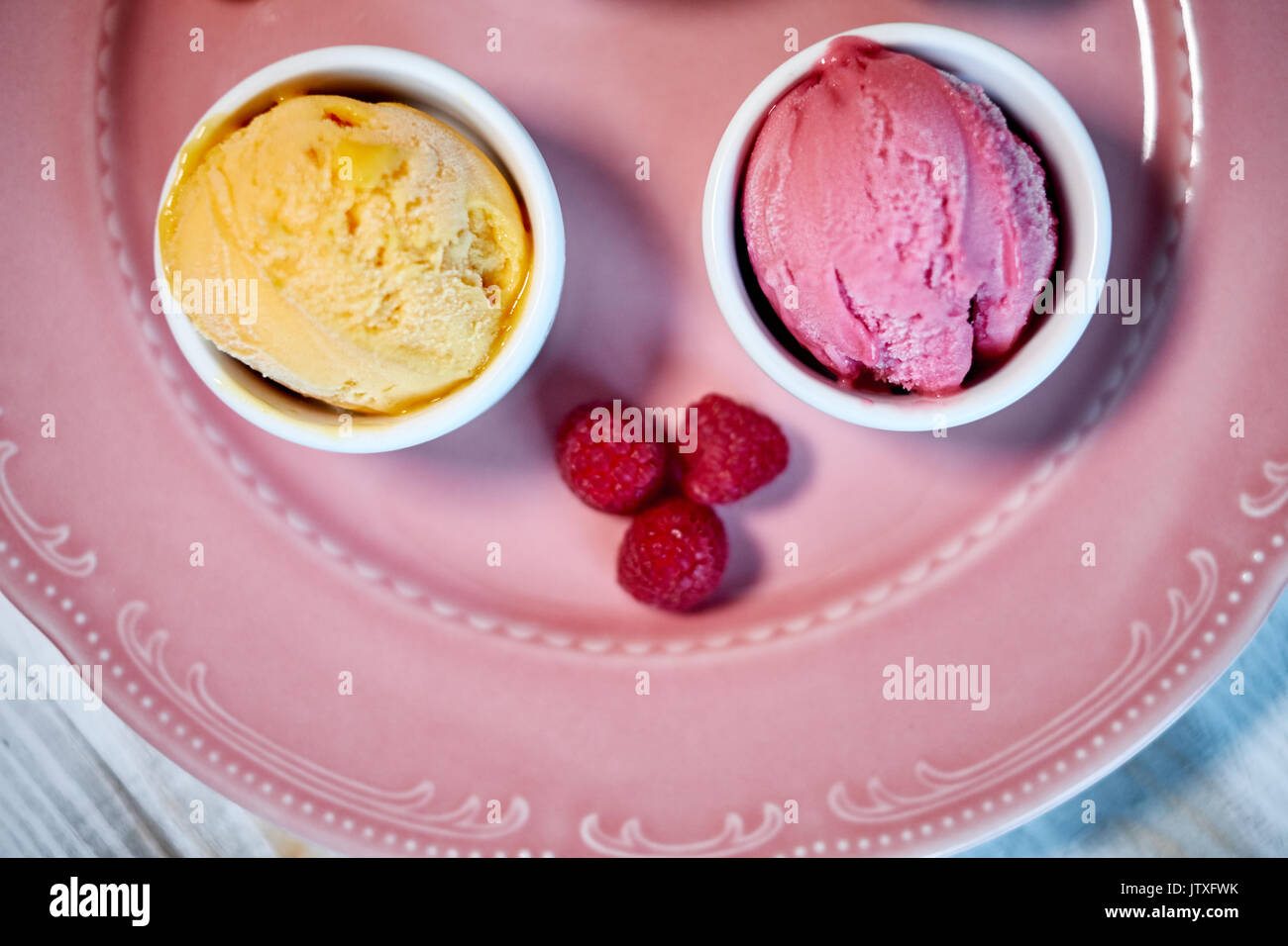 Selection of gourmet flavours of Italian ice cream in vibrant colors
