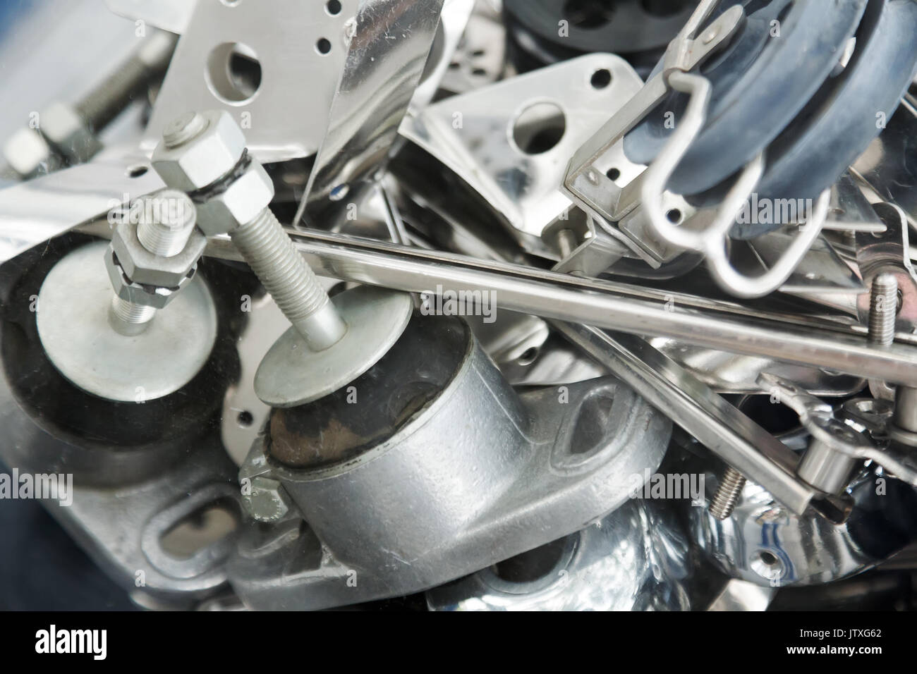 Store stand with assortment of mounting hardware and fasteners Stock ...