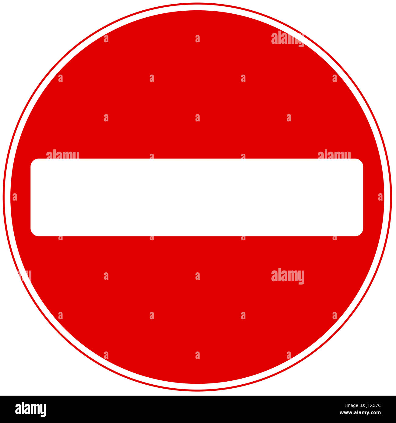 No entry road sign on white background Stock Photo Alamy