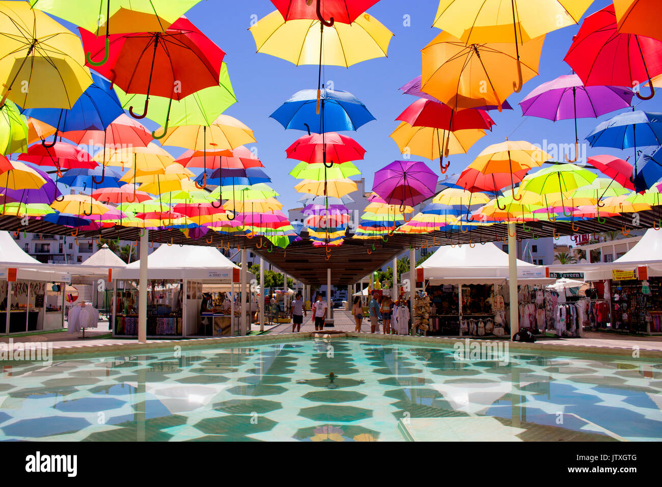 THE XVII INTERNATIONAL ARTESANIA SHOW: Located in the Antonio Banderas  Square of Puerto Banús city, Marbella, Spain. Picture taken – 19 july 2017  Stock Photo - Alamy