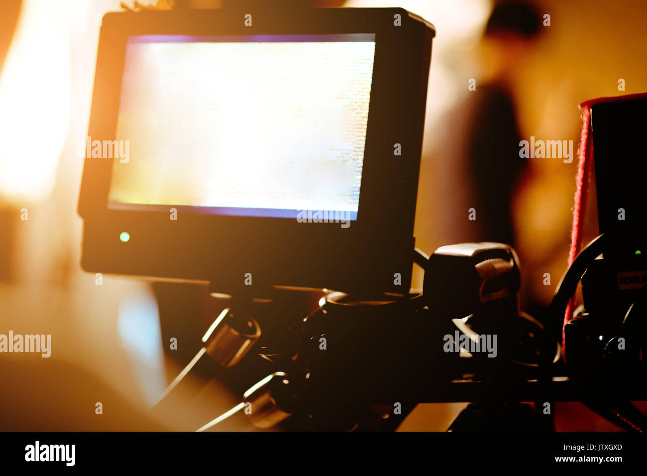detail of Video camera viewfinder,film crew,behind the scenes ...
