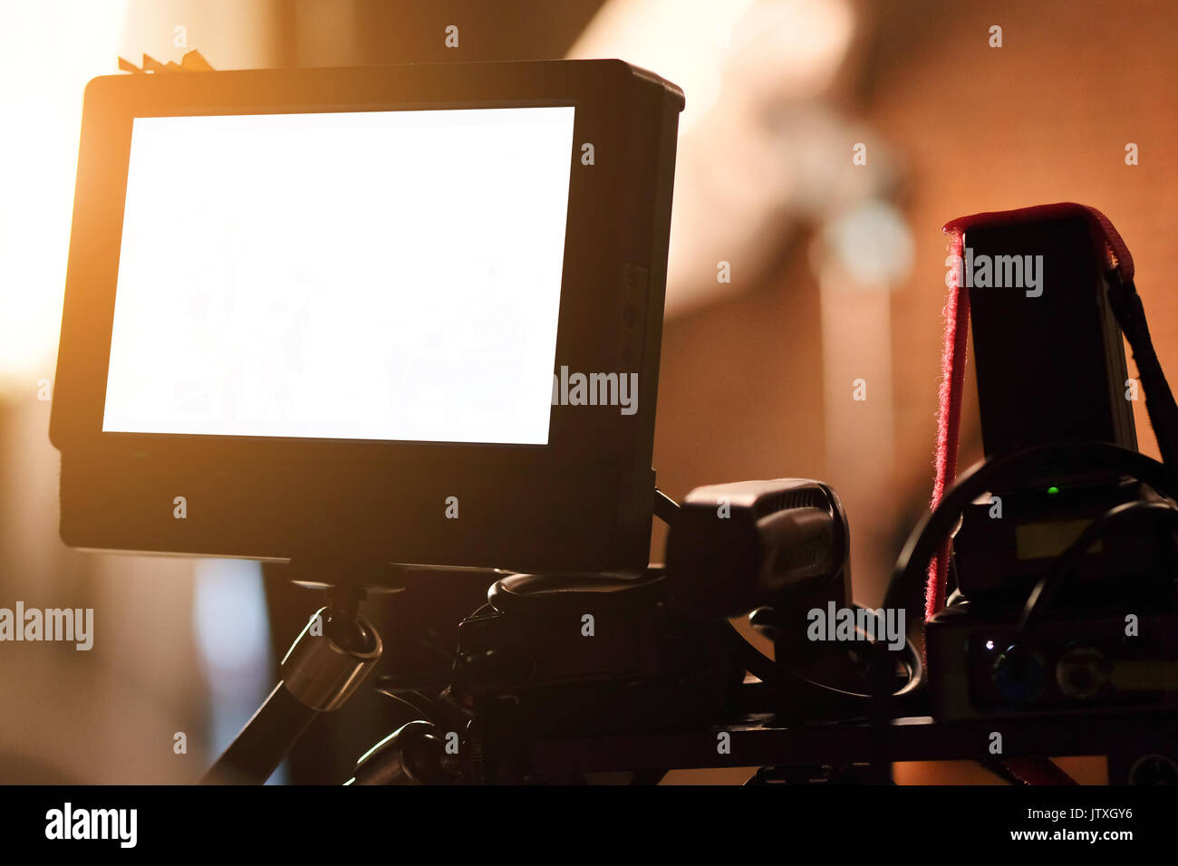 detail of Video camera viewfinder,film crew,behind the scenes ...