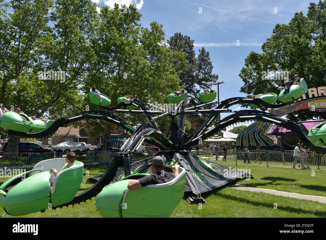 Carnival Ride, Emmett Cherry Festival, Emmett, Idaho, USA Stock Photo