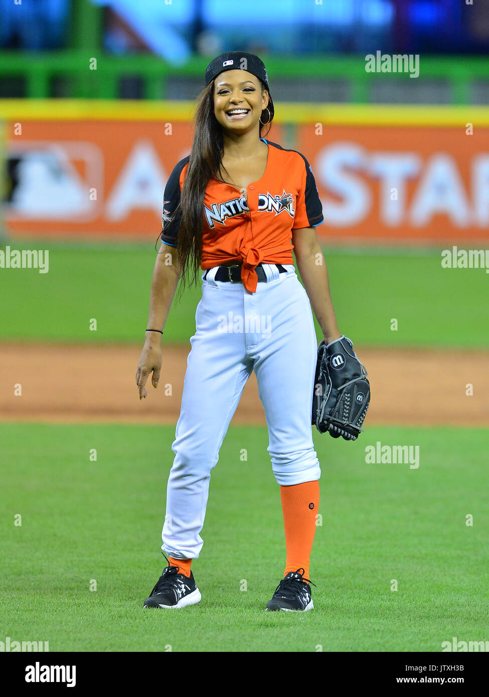 The All-Star and Legends Celebrity Softball Game at Marlins Park in Miami,  Florida. Featuring: Christina Milian Where: Miami, Florida, United States  When: 09 Jul 2017 Credit: Johnny Louis/WENN.com Stock Photo - Alamy